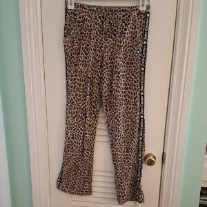 Juicy Couture Leopard Print Sleep/Jogger Pants with Black Side Trim